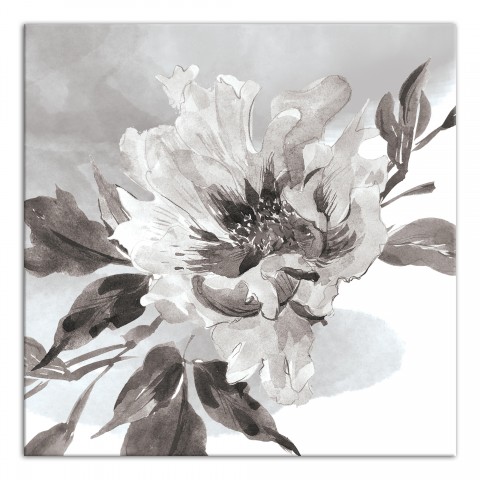 Gray Painted Flower 24x24 Canvas Wall Art