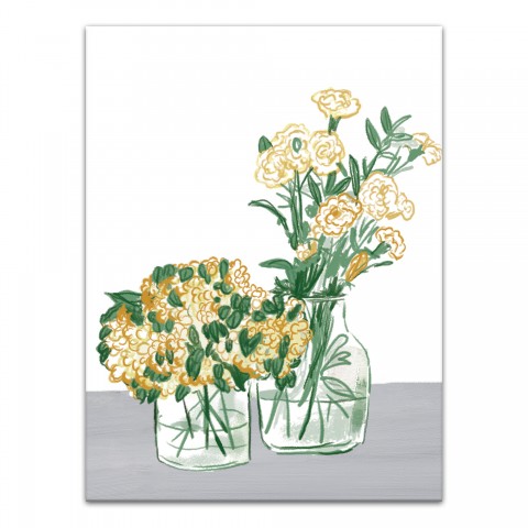 Flowers in Glass Vases 30x40 Canvas Wall Art