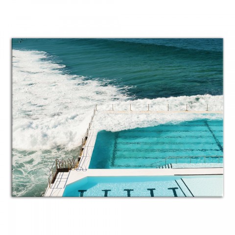 Beach Pool 40x30 Canvas Wall Art