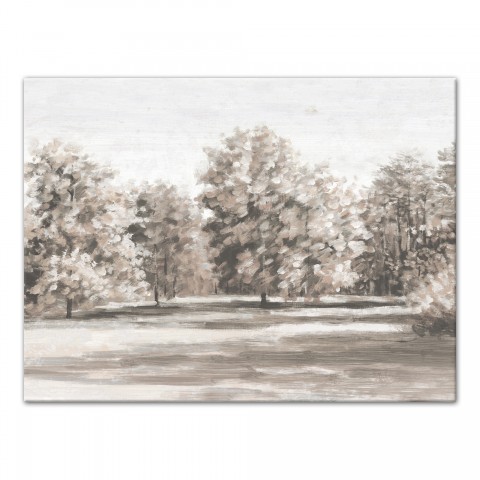 Painted Gray Tree Field 40x30 Canvas Wall Art