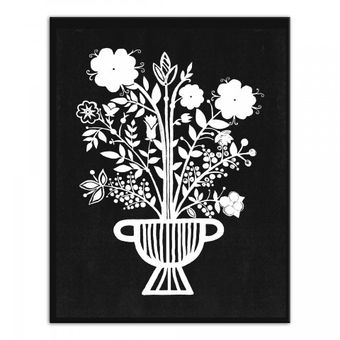 Black and White Vase 11x14 Canvas Wall Art
