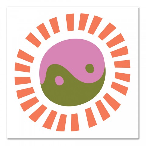 Glowing Yin Yang 12x12 Canvas Wall Art