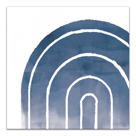 Blue Modern Rainbow 12x12 Canvas Wall Art