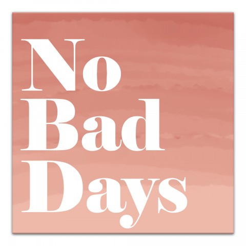 No Bad Days Coral 12x12 Canvas Wall Art