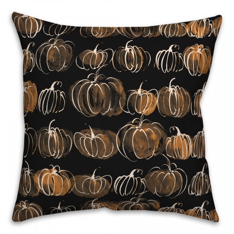 Watercolor Pumpkins 18x18 Spun Poly Pillow