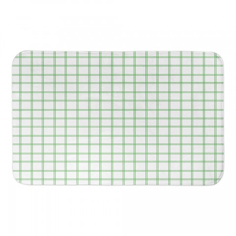 Green Grid Pattern 34x21 Bath Mat