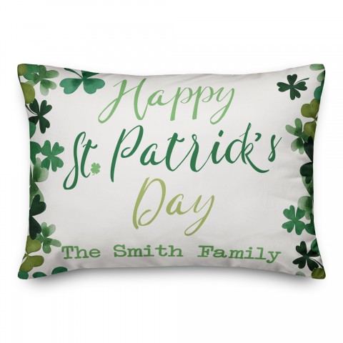 Happy St. Patricks Day 14x20 Personalized Spun Poly Pillow