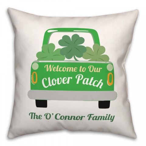 Clover Patch 18x18 Personalized Spun Poly Pillow