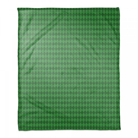 Green Diamond Pattern 50x60 Coral Fleece Blanket