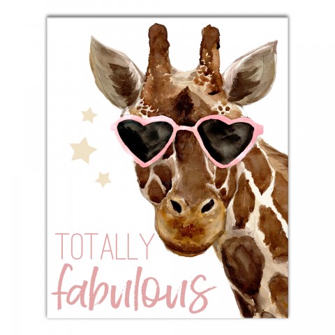 Fabulous Giraffe 16x20 Canvas Wall Art