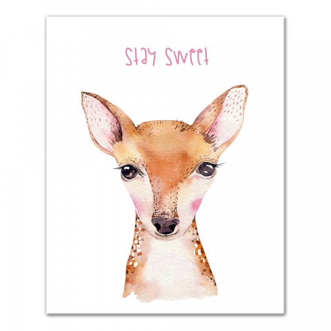 Stay Sweet Deer 16x20 Canvas Wall Art