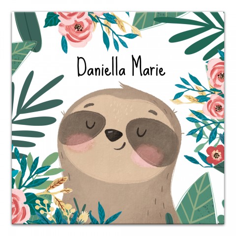 Jungle Sloth 20x20 Personalized Canvas Wall Art