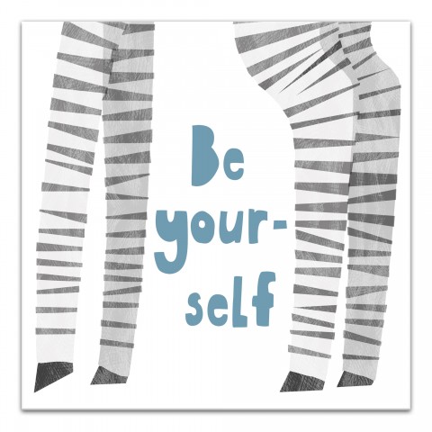Be Yourself Zebra 20x20 Canvas Wall Art