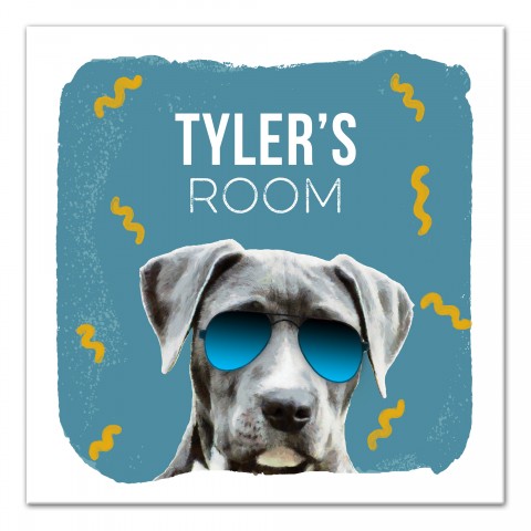 Cool Dog Room 20x20 Personalized Canvas Wall Art