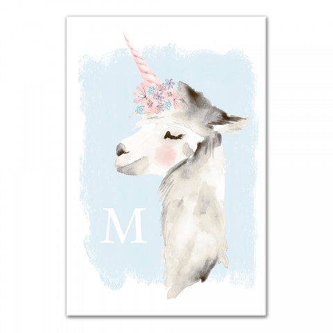 Unicorn Llama 24x36 Personalized Canvas Wall Art