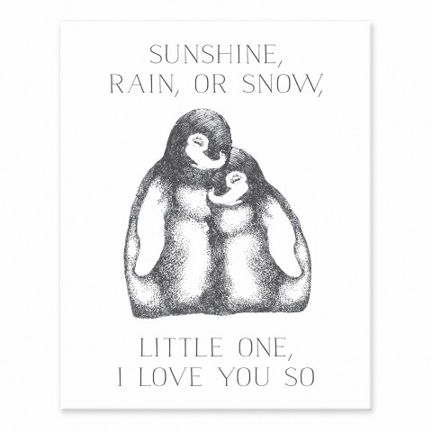 Love You Penguins 8x10 Tabletop Canvas