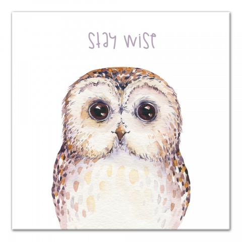 Stay Wise Owl 16x16 Canvas Wall Art