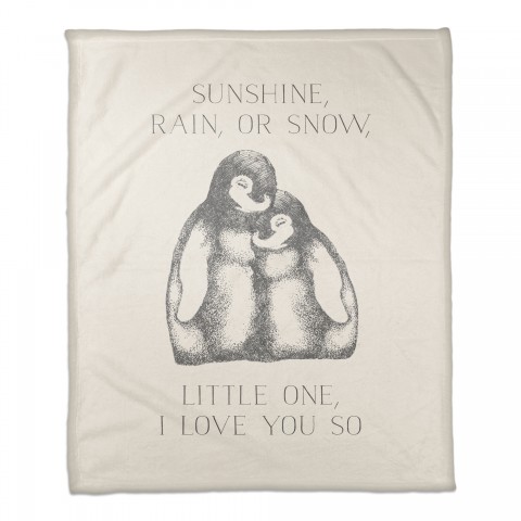 Love You Penguins 50x60 Coral Fleece Blanket