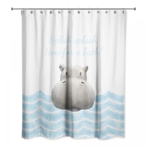 Bath Hippo 71x74 Shower Curtain