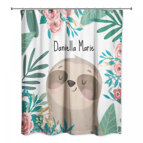 Jungle Sloth 71x74 Personalized Shower Curtain