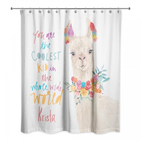 Llama Fiesta 71x74 Personalized Shower Curtain