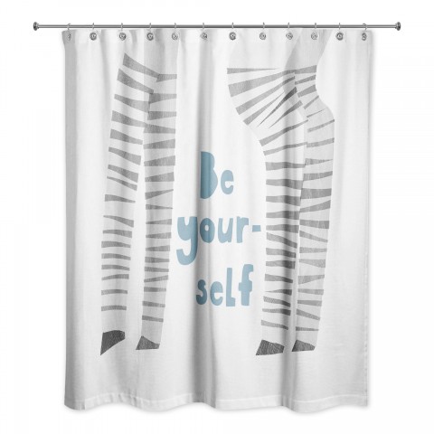 Be Yourself Zebra 71x74 Shower Curtain