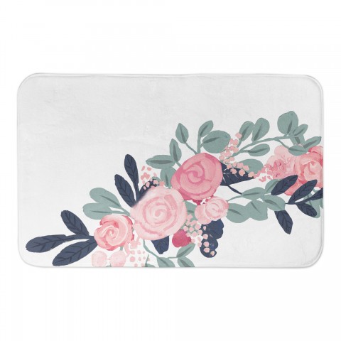 Pink Flowers 34x21 Bath Mat
