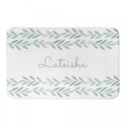 Botanical Leaves 34x21 Personalized Bath Mat