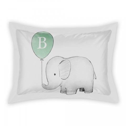 Elephant Sketch Monogram Standard Personalized Brushed Poly Sham