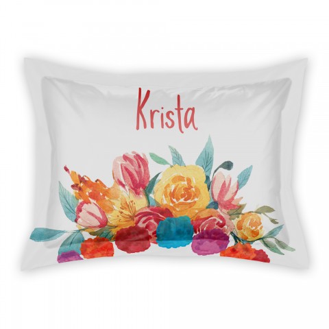 Fiesta Flowers Standard Personalized Brushed Poly Sham