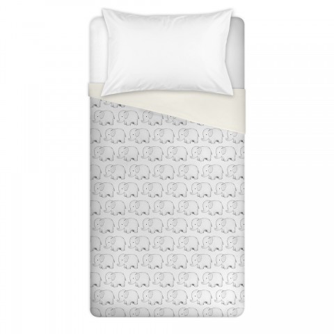 Elephant Pattern Twin Brushed Poly Duvet