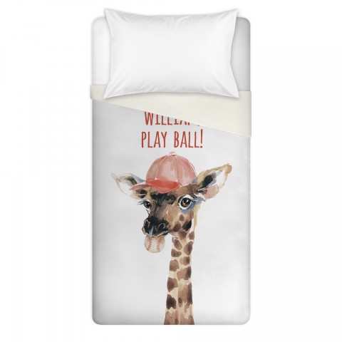 Baseball Giraffe Twin Personalized Brushed Poly Duvet