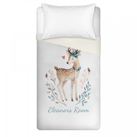 Boho Deer Twin Personalized Brushed Poly Duvet