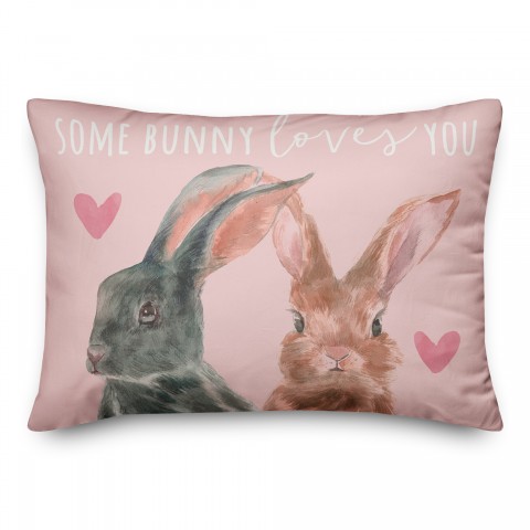 Some Bunny Loves You 14x20 Spun Poly Pillow