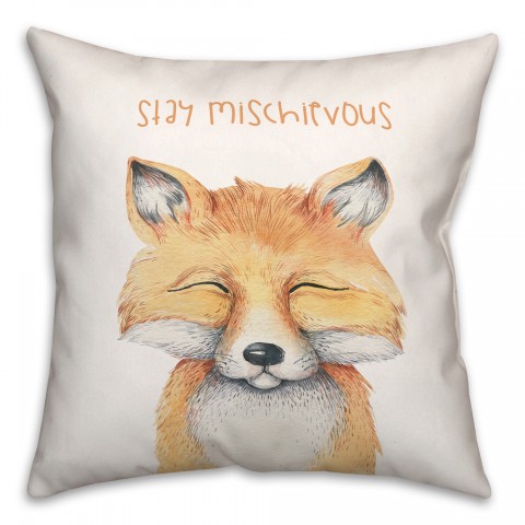Mischievous Fox 18x18 Spun Poly Pillow