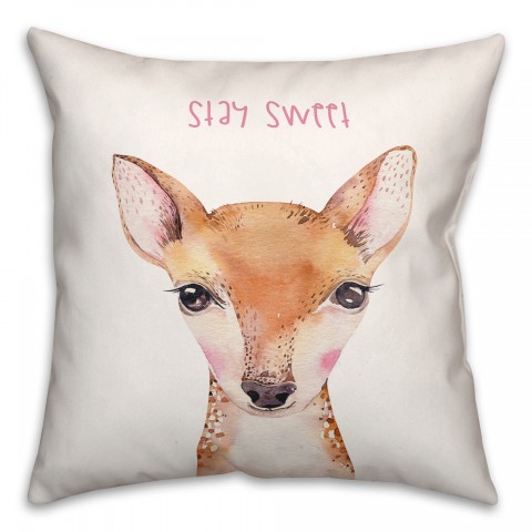 Stay Sweet Deer 18x18 Spun Poly Pillow