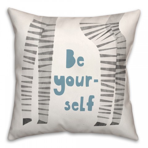 Be Yourself Zebra 18x18 Spun Poly Pillow