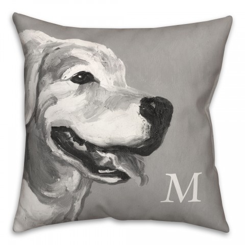 Grayscale Lab 18x18 Personalized Spun Poly Pillow