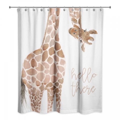 Peeking Giraffe 71x74 Shower Curtain