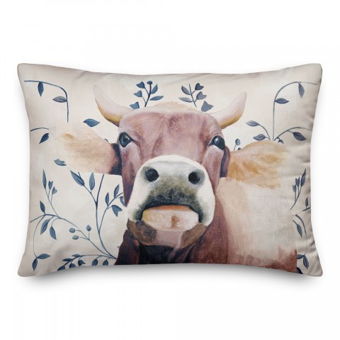 Cow with Patterns 14x20 Spun Poly Pillow