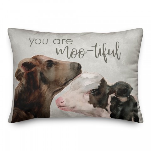 Watercolor Cows 14x20 Spun Poly Pillow