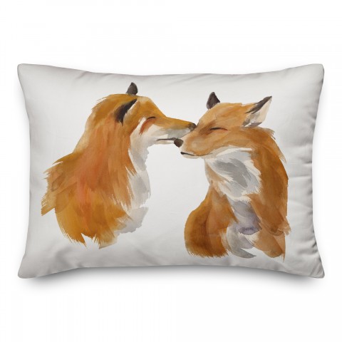 Watercolor Foxes 14x20 Spun Poly Pillow