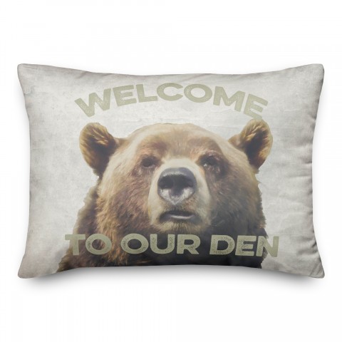Welcome Den Bear 14x20 Spun Poly Pillow