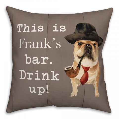 Bar Dog 18x18 Personalized Spun Poly Pillow