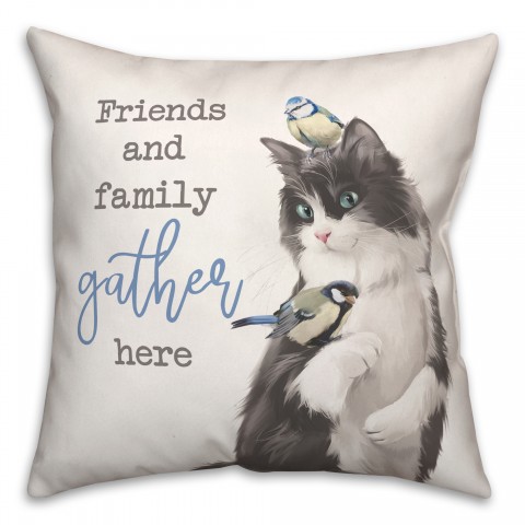 Kitty and Friends 18x18 Spun Poly Pillow