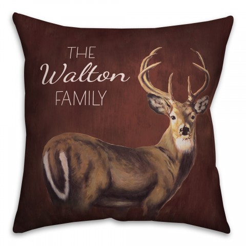 Buck Painting 18x18 Personalized Spun Poly Pillow