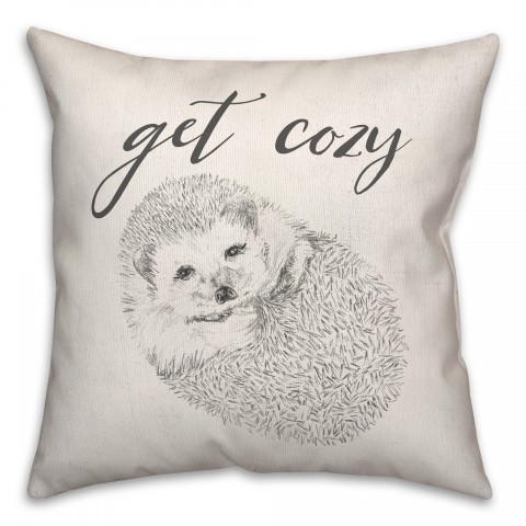 Get Cozy Hedgehog 18x18 Spun Poly Pillow