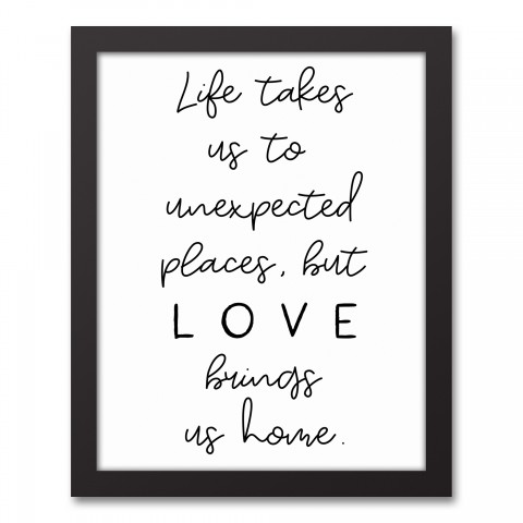 Love Brings Us Home 11x14 Black Framed Canvas