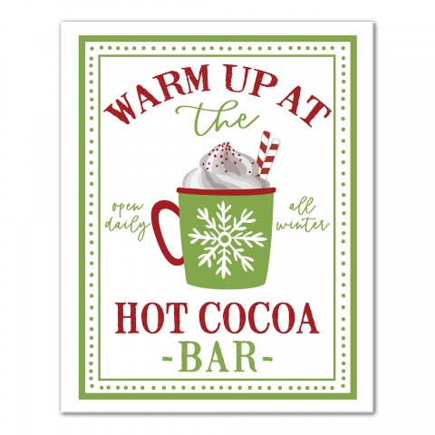 Warm Up At The Hot Cocoa Bar 8x10 Canvas Wall Art