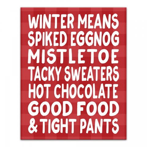 Winter Words 8x10 Canvas Wall Art
